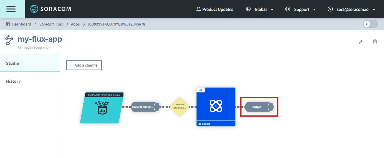 select Output channel