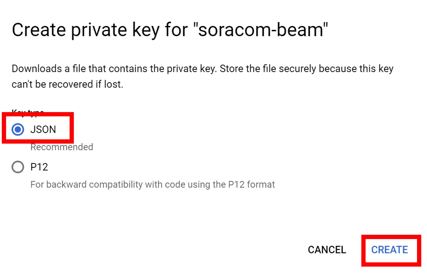 JSON Key Format Selection